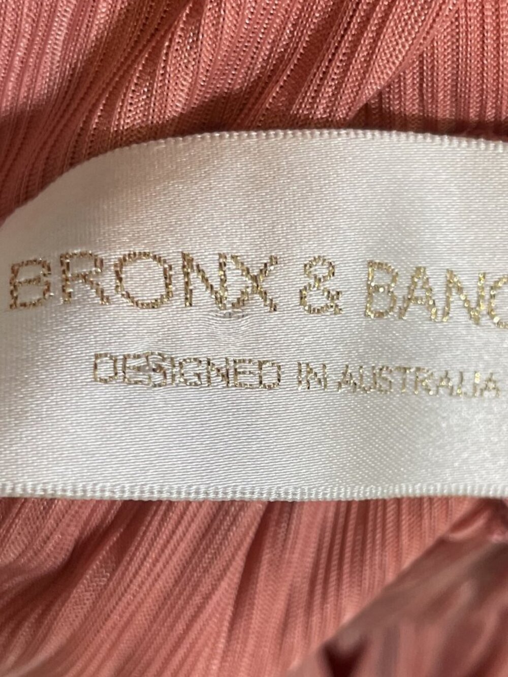 Bronx and Banco Zoe Pink Blush Metallic Lame Maxi Gown Evening Dress Size S - Picture 9 of 10